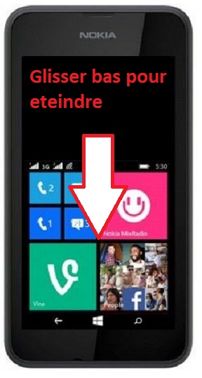 Comment éteindre le Nokia Lumia 520 ?